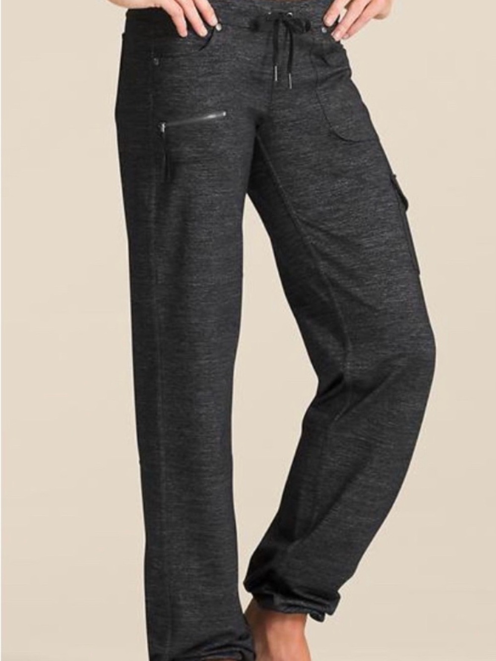 Athleta Odyssey Bettona Boyfriend Cargo Pants Heathered Charcoal Gray – Size MT